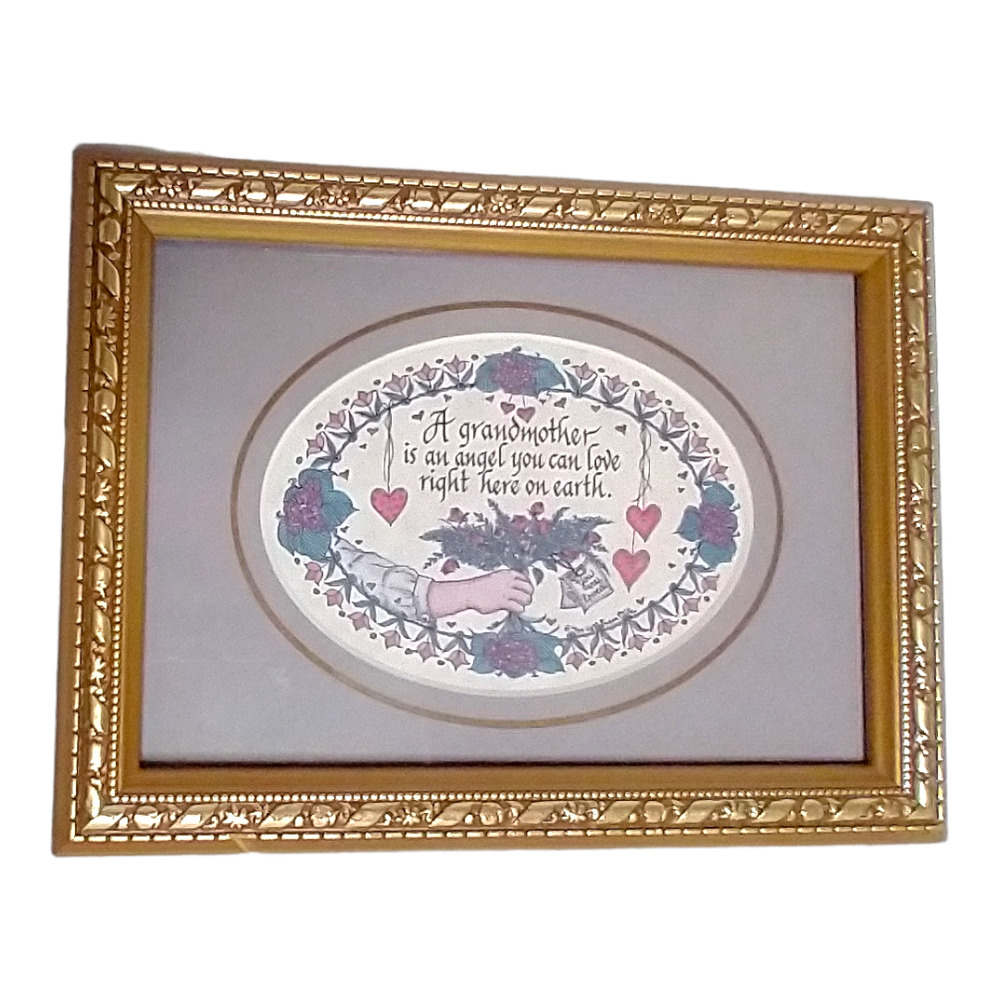 90's Vintage Grandmother Angel 4x6 Framed Print Lynn Norton Parker Signed
